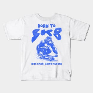 Born To Skate, Ride Hard Grind Harder Kids T-Shirt